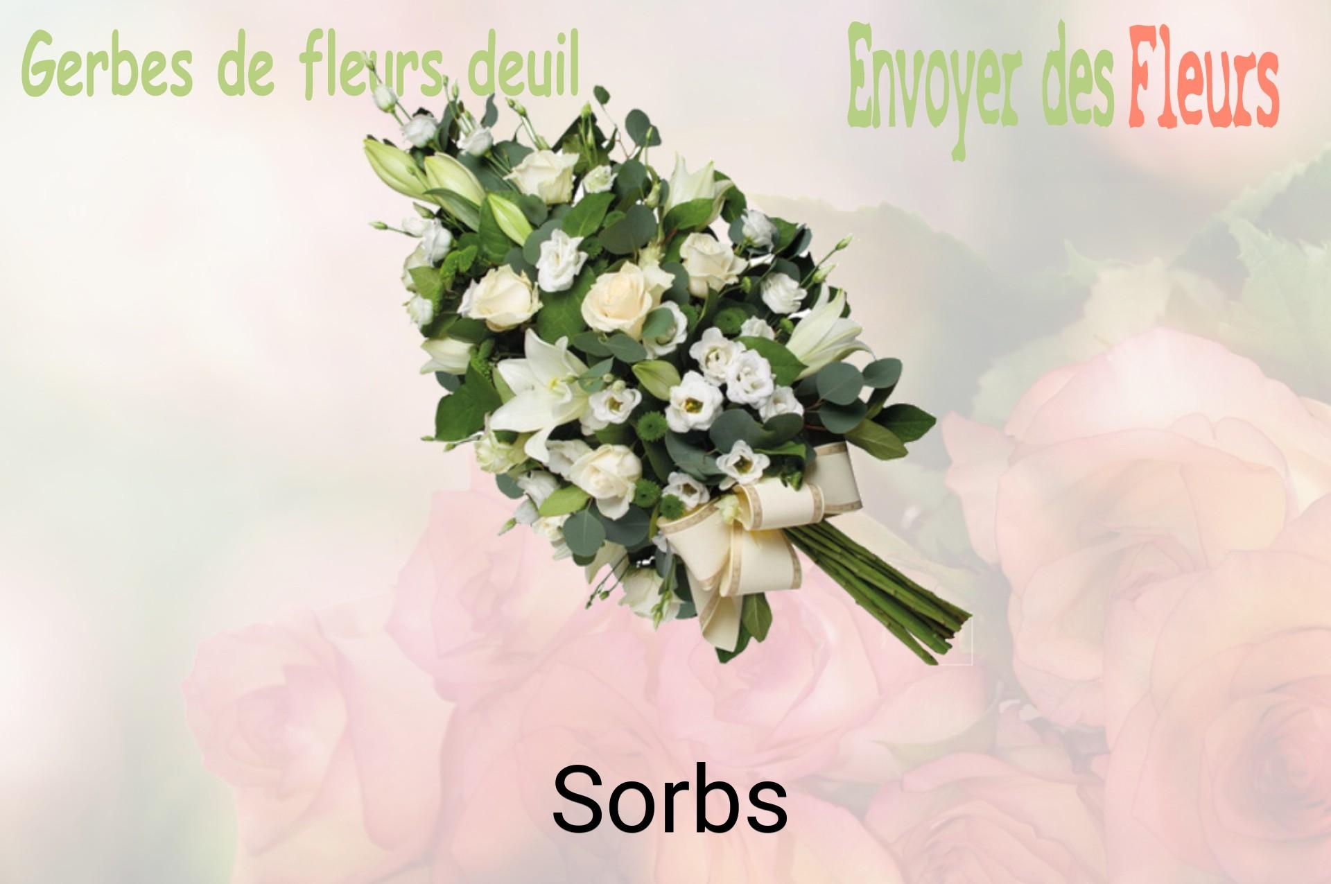 Gerbe de fleurs de deuil livrée à Sorbs